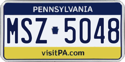PA license plate MSZ5048