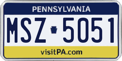 PA license plate MSZ5051