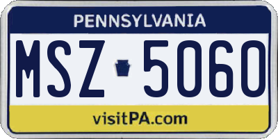 PA license plate MSZ5060