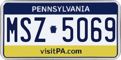 PA license plate MSZ5069