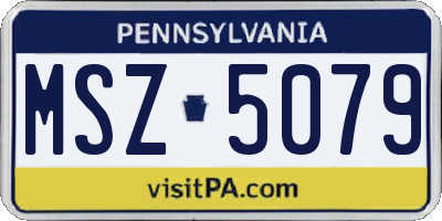 PA license plate MSZ5079