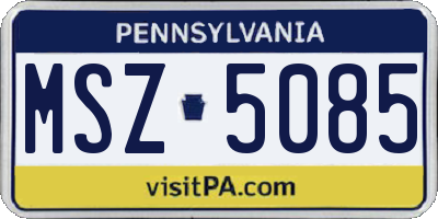 PA license plate MSZ5085