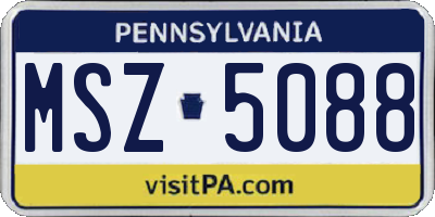 PA license plate MSZ5088