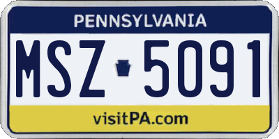 PA license plate MSZ5091