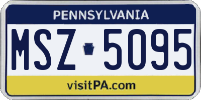 PA license plate MSZ5095
