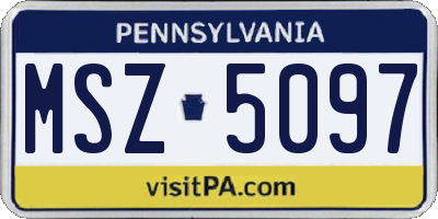 PA license plate MSZ5097