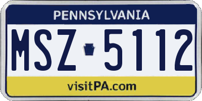 PA license plate MSZ5112