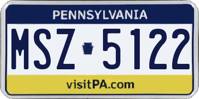 PA license plate MSZ5122