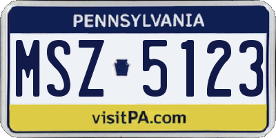 PA license plate MSZ5123