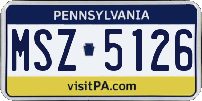 PA license plate MSZ5126