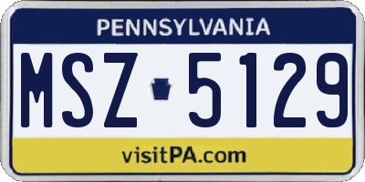 PA license plate MSZ5129