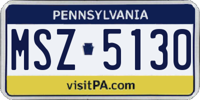 PA license plate MSZ5130