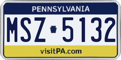 PA license plate MSZ5132