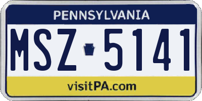 PA license plate MSZ5141