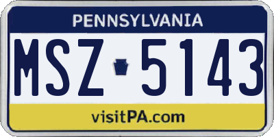 PA license plate MSZ5143