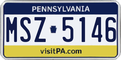 PA license plate MSZ5146