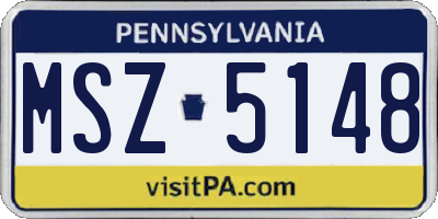 PA license plate MSZ5148