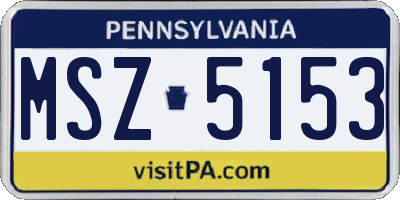 PA license plate MSZ5153