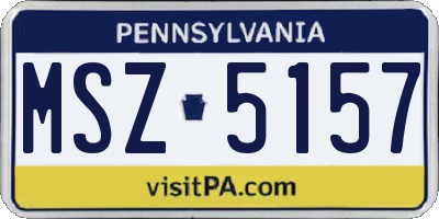 PA license plate MSZ5157
