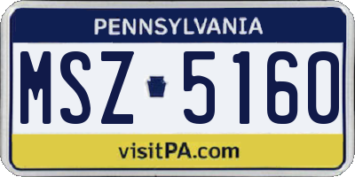 PA license plate MSZ5160