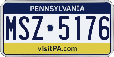 PA license plate MSZ5176