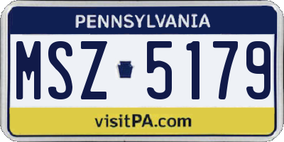PA license plate MSZ5179