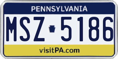 PA license plate MSZ5186