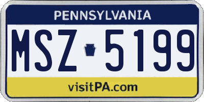 PA license plate MSZ5199