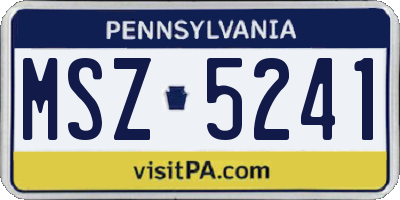 PA license plate MSZ5241
