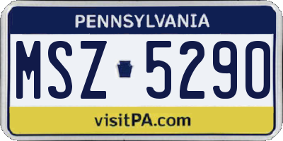 PA license plate MSZ5290