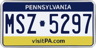 PA license plate MSZ5297