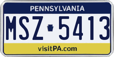 PA license plate MSZ5413