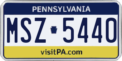 PA license plate MSZ5440