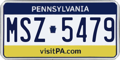 PA license plate MSZ5479