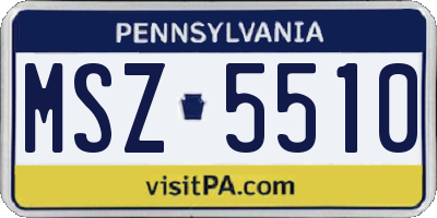 PA license plate MSZ5510