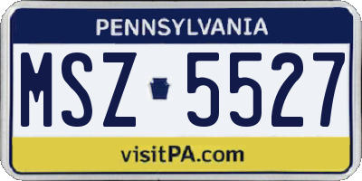 PA license plate MSZ5527