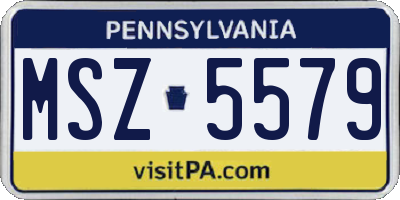PA license plate MSZ5579