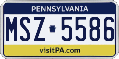 PA license plate MSZ5586