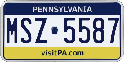 PA license plate MSZ5587