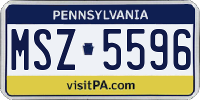 PA license plate MSZ5596