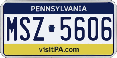 PA license plate MSZ5606