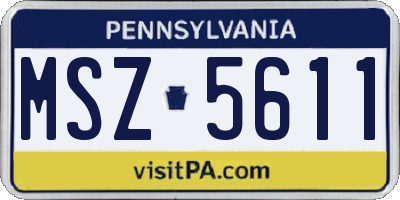 PA license plate MSZ5611