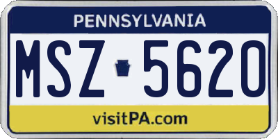 PA license plate MSZ5620
