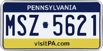 PA license plate MSZ5621