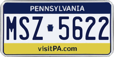 PA license plate MSZ5622