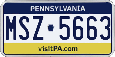 PA license plate MSZ5663