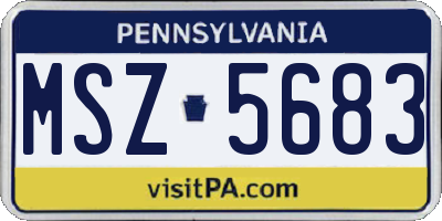 PA license plate MSZ5683