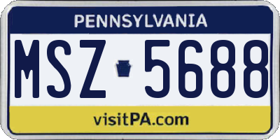 PA license plate MSZ5688