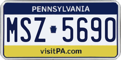 PA license plate MSZ5690