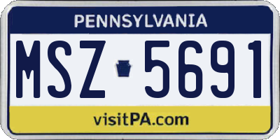 PA license plate MSZ5691